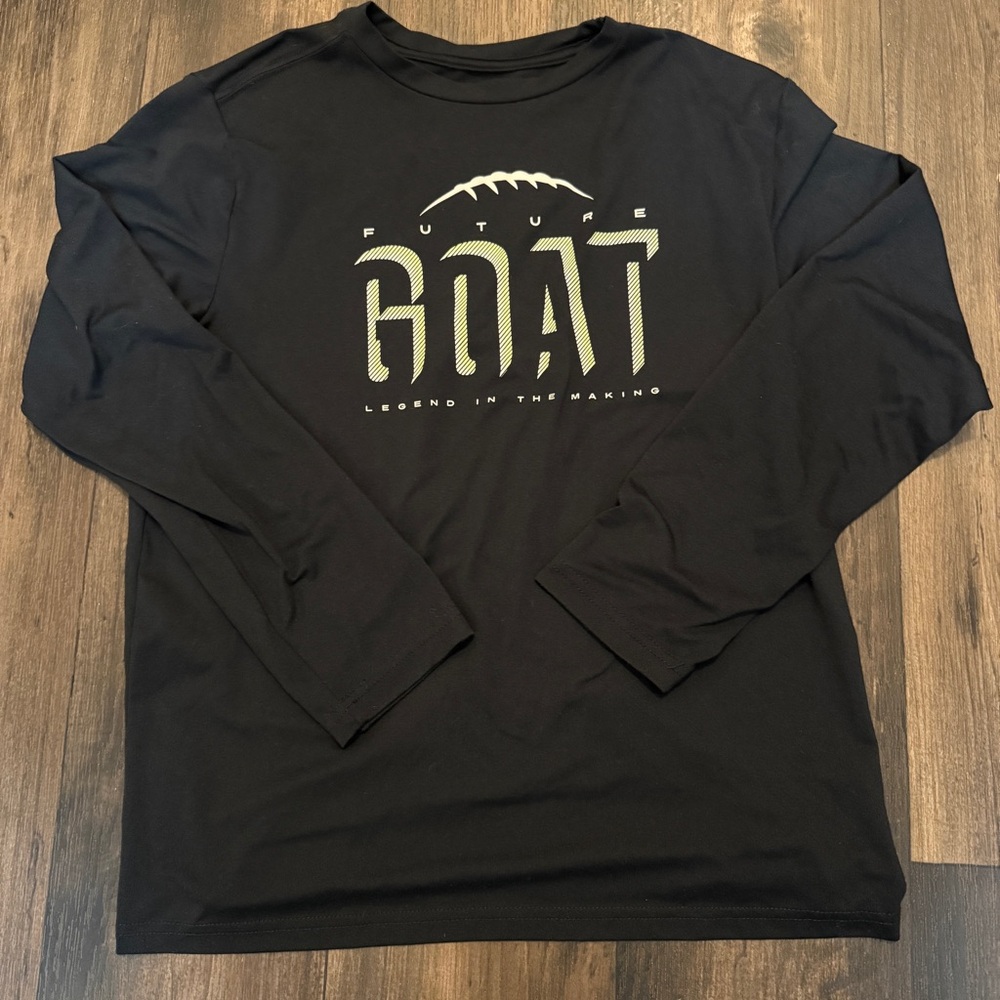 Youth Black 'Future GOAT' Long-Sleeve Graphic Tee